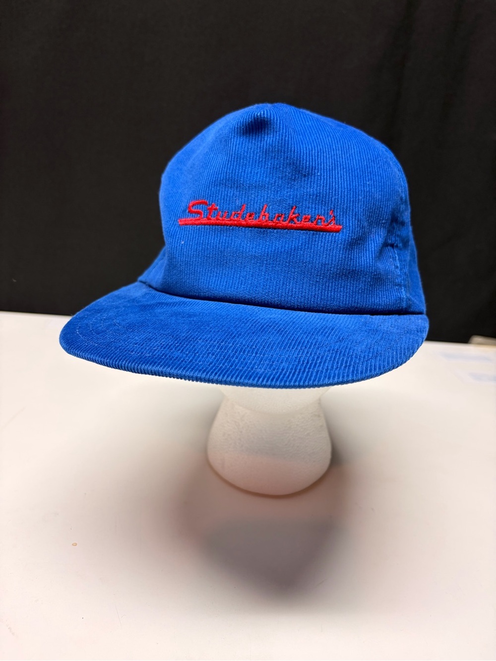 Vintage Studebakers corduroy snap back baseball cap. The Winner brand cap.